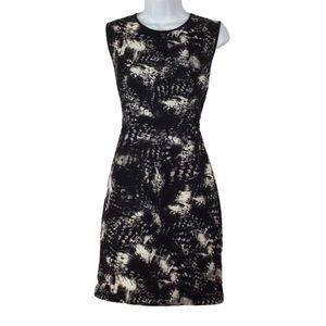 Lark & Ro Black and Cream Patterned Mini Dress
